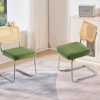 VEVOR Rattan Dining Chairs Set of 2, Mid Century Modern Dining Chair, Upholstered Velvet Accent Chair with Rattan Back,  (18.1 Inch) - 2 of 4