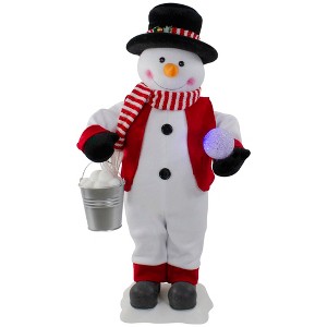 Northlight Lighted and Animated Musical Standing Snowman Christmas Figure - 24" - 1 of 4