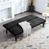 MAYEERTY 69 Inch Futon Sofa Bed Quick Conversion, Sturdy Faux Wood Frame, Faux Suede Cushions - 3 of 4