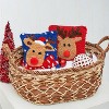C&F Home 8" x 8" Christmas Reindeer Games Reindeer with Red Nose Small/Petite Hooked Accent Throw Pillow - 3 of 4