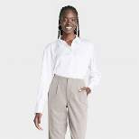 Women's Long Sleeve Oversized Satin Button-Down Shirt - A New Day™