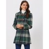 Allegra K Women's Toggle Outerwear Classic Turn Down Collar Plaid Duffle Front Pea Coat - 2 of 4