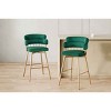 26" Counter Height Bar Stools Set of 2,180° Swivel Upholstered Barstools with Metal Legs,Tiered Back Bar Stool for Kitchen Island Pub-Coolbibila - 2 of 4