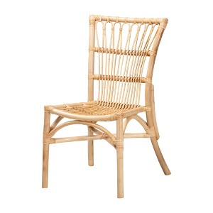 bali & pari Ammi Dining Chair Natural/Brown: Handcrafted, Bohemian Style, No Assembly Required - 1 of 4