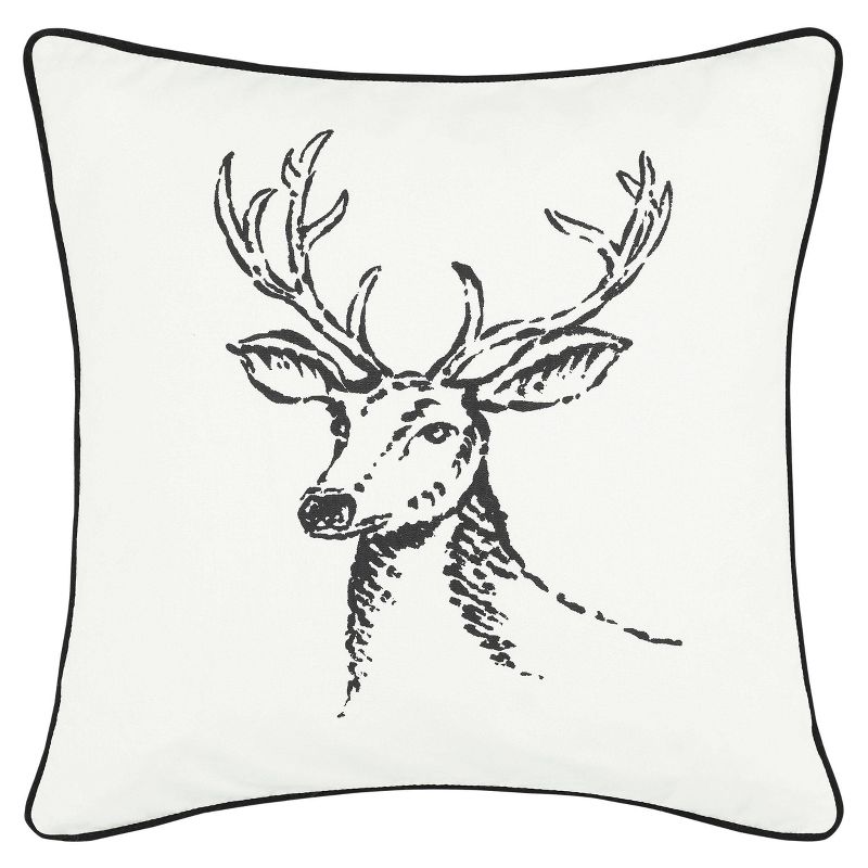 20&#34;x20&#34; Winter Morning Stag Decorative Throw Pillow Black - Eddie Bauer, 1 of 7