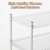Heavy Duty  Wire Rack Cart On Wheels,Commercial Grade Rolling Utility Cart for Kitchen Pantry Steel Frame with Handle & Shelves - 4 of 4