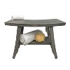 CoastalVouge® Satori® 24" Teak Wood Shower Bench with Shelf in Antique Gray Finish - 2 of 4