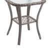 3-Piece Rattan Patio Set with 360° Swivel Rocking Chairs - Outdoor Furniture Set w/Tempered Glass Side Table (Grey) - 3 of 4