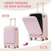 3-Piece Hardside Luggage Set, Front-Opening Carry-on Suitcase with USB Port, Expandable Luggage with Handle Bag & TSA Lock - ModernLuxe - 4 of 4