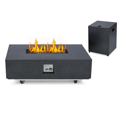 48''Patio Propane Fire Pit Table with 16 inch Tank Cover Side Table