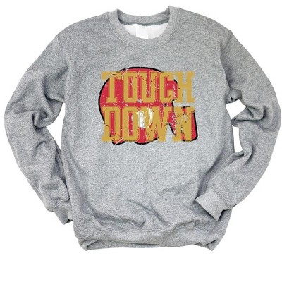 Simply Sage Market Women's Graphic Sweatshirt Touch Down Red Helmet Distressed