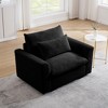 MYINDA Corduroy Deep Seat Single Upholstered Decorative Chair with Lumbar Pillow for Living Room/Office,Black - 4 of 4
