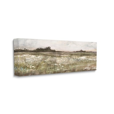 Green Landscape Canvas Wall Art with Wooden Frame, 48 x 20