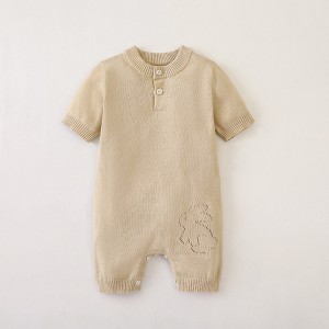 MyKids-USA Baby Unisex 100% Cotton Knitting Romper With Hollow-Out Rabbit Design In Summer Outfit - 1 of 4