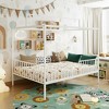 Polibi 3-in-1 Convertible Montessori Metal Floor Bed with Fence Guardrails and Canopy Frame - 2 of 4