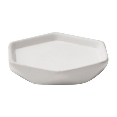 Evideco French Home Goods Geometric Stoneware Soap Dish, Diamond Design with Smooth Finish - Ideal for Kitchen & Bathroom Decor