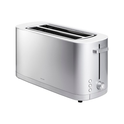 Kenmore 4-Slice Toaster, White Stainless Steel, Dual Controls, Extra Wide Slots, Bagel and Defrost