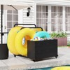 Maggift Wheelbarrows, Pool Cart with Wheels, Storage and Towel Rack, Storage Deck Box for Outdoor Patio Float,for patio, Black, 31.5"*39.4"*37.6" - 3 of 4