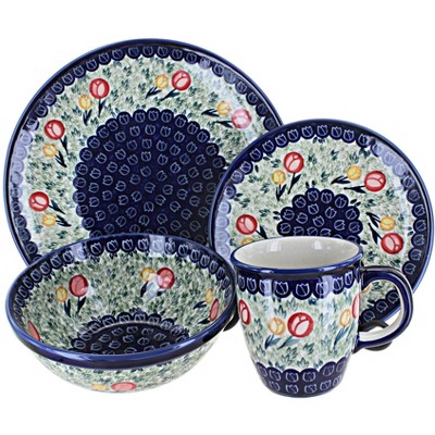 Blue Rose Polish Pottery Manufaktura Dinnerware (16PC)