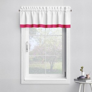 Bacati - Mix N Match Solid Fuchsia Band Window Valance - 1 of 4