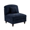 Vynxaria Modern Armless Sofa ¨C Blue Chenille, W/1 Pillow, Detachable Ruffle Skirts (2 Styles), Multi-Module Configurable, Curved Petal Armrests - 2 of 4