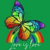 Adult Design By Humans Love is Love Butterfly Rainbow Pride By SummerFunnyT-Shirt - 2 of 2