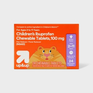 Junior Strength Ibuprofen (NSAID) Pain Reliever & Fever Reducer Tablets - Grape - 24ct - up&up™ - 1 of 4