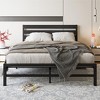 Platform Bed Frame with Rustic Vintage Wood Headboard - 2 of 4