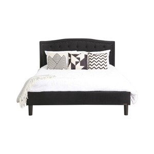 Melania Tufted Upholstered Bed Full Black - Abbyson Living