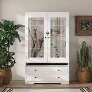 Famapy Elegant Furniture - Style Large Bird Cage: A Safe and Comfortable Home for Your Feathered Friends - 1 of 4