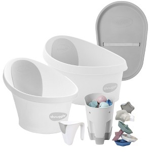 Shnuggle Growing Family Bath Time Bundle: Baby & Toddler Bath + Changing Mat Bundle - 7-Piece Set for Bath & Diaper Time - 1 of 1