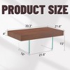 Sapphtopaz Coffee Table Natural Style Home Decor Coffee Table Dining Table Wood Grain Finish with Tempered Glass Legs for Living Room - 4 of 4