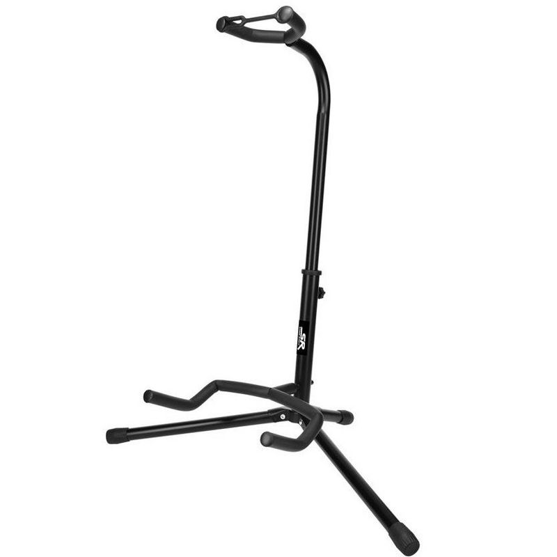 Monoprice Classic Single Guitar Stand - Black | 25 - 29 Inch Adjustable Neck, 20.5 Inch Base Span Compatible With All Standard Sized Guitars, 1 of 7