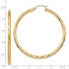 Black Bow Jewelry 3mm x 55mm 14k Yellow Gold Textured Round Hoop Earrings - 4 of 4
