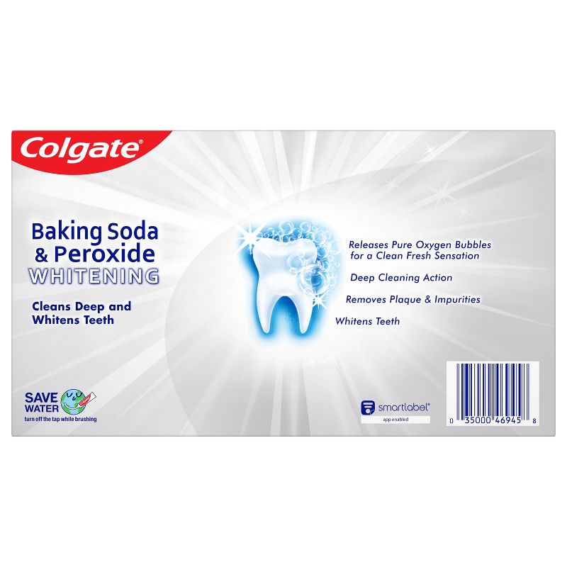 Colgate Baking Soda and Peroxide Whitening Toothpaste Brisk Mint - 6oz/3pk, 3 of 7