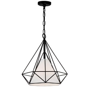 CWI Lighting Diamond 1 Light Down Pendant With Black Finish - 1 of 2
