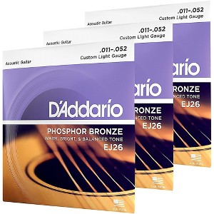 D'Addario EJ26-3D 3-Pack Custom Light Acoustic Guitar Strings - 1 of 4