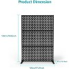 Metal Privacy Screen, Galvanized Steel Privacy Fence Panel with Stand, Decorative Room Divider for Patio, Deck, Balcony, Garden, Indoor/Outdoor Use - 3 of 4
