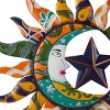 Metal Sun and Moon Indoor Outdoor Wall Decor with Abstract Patterns - Olivia & May - 2 of 4