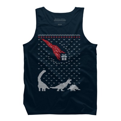 Men's Design By Humans Dinosaur Comet Christmas Sweater By shirtpublic Tank Top