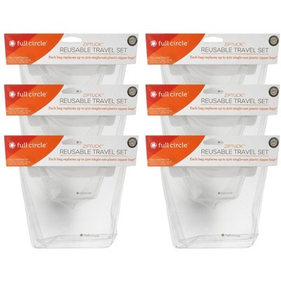Full Circle Home ZipTuck Reusable Travel Set - Case of 6/2