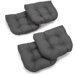 Blazing Needles, 19-inch U-Shaped Spun Polyester Outdoor Tufted Dining Chair Cushions (Set of 4) - 1 of 1