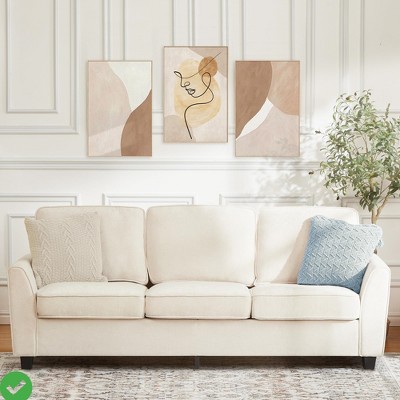 83" Modern Chenille Sofa - 3-Seater Deep Seat Couch with Removable Cushions