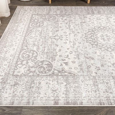 Medallion Mirage Gray and Cream 8' x 10' Synthetic Area Rug