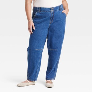 Women's High-Rise Barrel Leg Jeans - Ava & Viv™ - 1 of 3