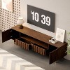 ATJafurn 78.74" Wood TV Stand with 2 Drawer and 2 Cabinet, Modern Entertainment Center with Open Shelf for 85" TV, TV Console for Living Room, Walnut - 3 of 4