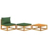 vidaXL 3 Piece Patio Lounge Set with Cushions Solid Wood Acacia - 2 of 4