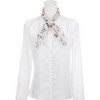 Elerevyo Women's Floral Chiffon Lightweight Skinny Neck Scarf Neckerchief - 2 of 4