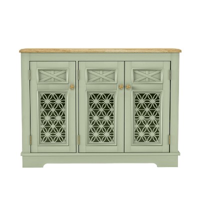 Festivo 45" Vintage Storage Accent Buffet Sideboard Cabinet Green