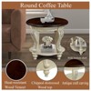 KWPZQEB 2-Tier Round End Table, 22 Inch - Vintage Sofa Side Table with Bottom Shelf, Solid Wood End Table for Living Room Bedroom - 4 of 4